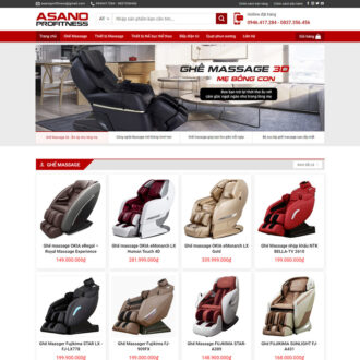 Mẫu website flatsome bán ghế matxa