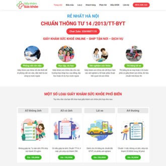 Mẫu website dịch vụ khám sức khỏe 01