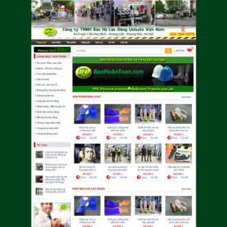 Mẫu website bán đồ bảo hộ dạng cổ điển