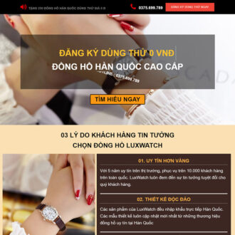 Mẫu website landing page bán đồng hồ 02