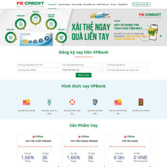 Mẫu website tín dụng vpbank