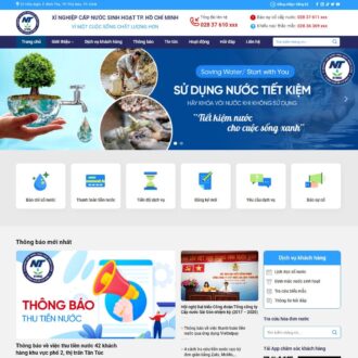 Mẫu website công ty, xí nghiệp cấp thoát nước