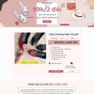Mẫu website landing page bán dép