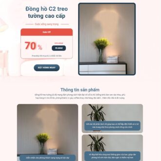 Mẫu website landing page đồng hồ dán tường 3d