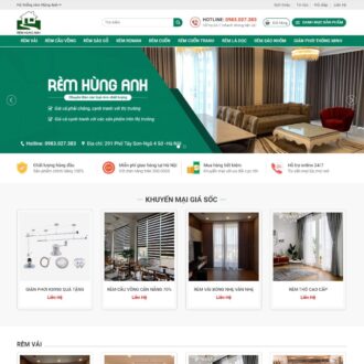 Mẫu website bán rèm cửa, manh rèm