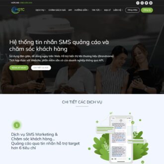 Mẫu website dịch vụ nhắn tin SMS