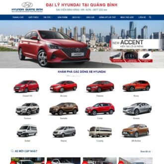 theme WordPress bán xe Hyundai chuyên nghiệp, hỗ trợ trưng bày xe và đặt lịch lái thử trực tuyến.